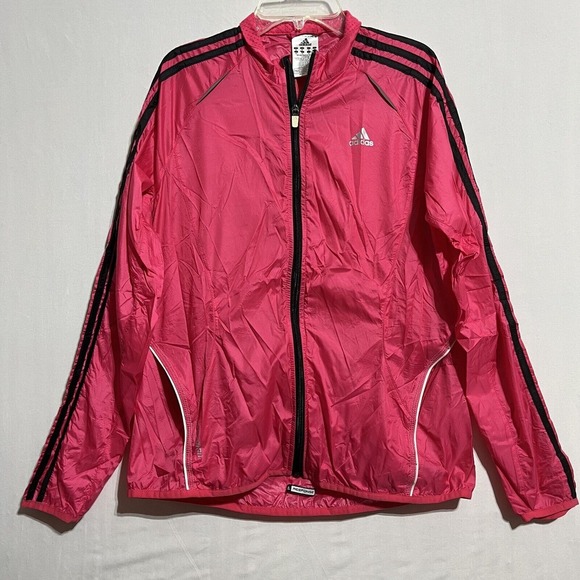 Adidas Response Formotion Windbreaker Jacket Women's M Pink 3-Stripes‎ Full Zip - Picture 1 of 5